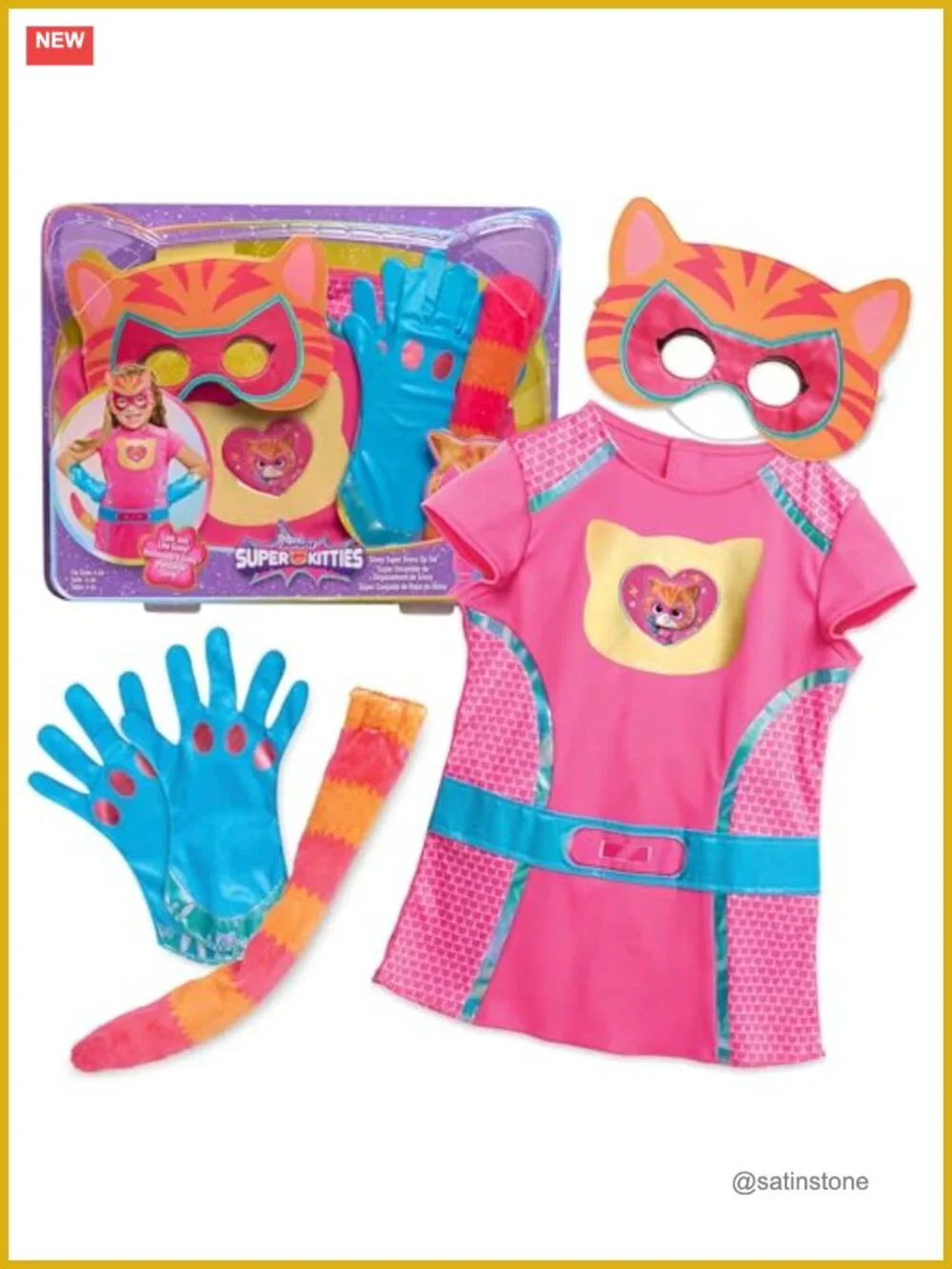 SuperKitties Ginny Dress Up Costume Set, 5-Piece Superhero Role Play, Size 4-6X